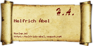 Helfrich Ábel névjegykártya